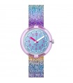 Flik Flak Watch for Children - Shine Bright Shine in Rainbow Only Time Rainbow 32mm Blue