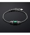 Chiara Ferragni Bracelet - Emerald with Rolò Chain and Baguette-Cut Green Crystal