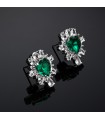 Chiara Ferragni Earrings - Emerald Lobe with Green Heart and White Cubic Zirconia