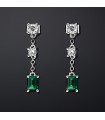 Chiara Ferragni Earrings - Emerald Pendants with White Cubic Zirconia and Green Crystal