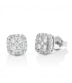 Lelune Diamonds Earrings - in 18k White Gold Square with Natural Diamonds 0.47 ct - 0