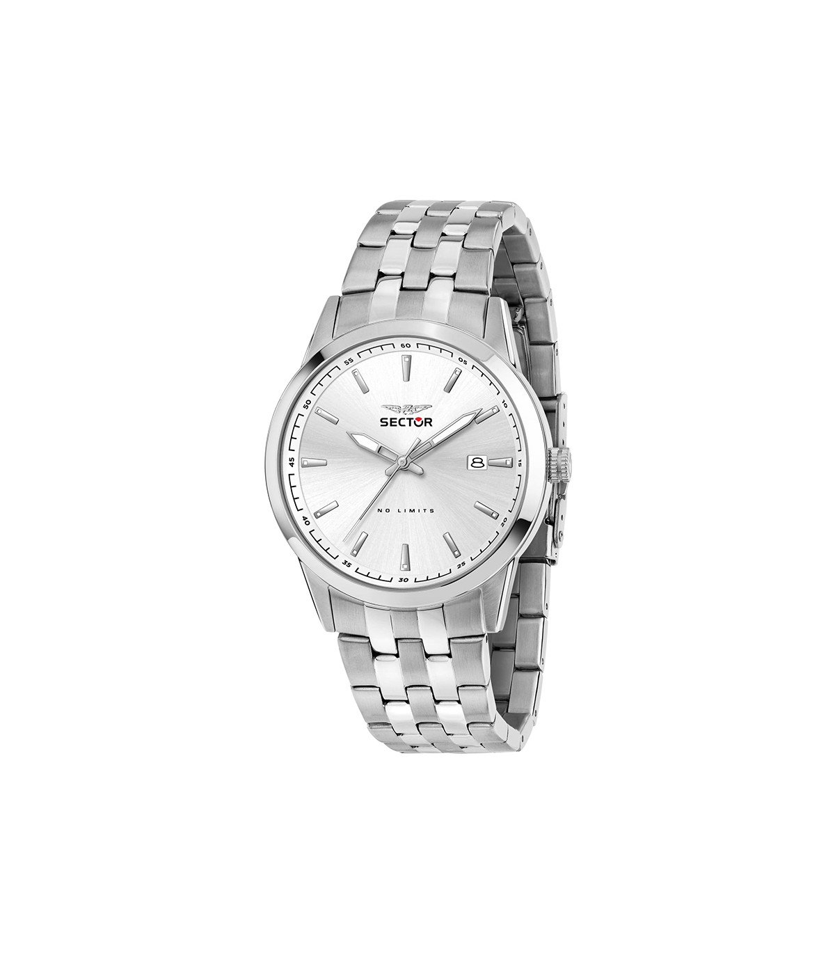 Sector Watch 660 Time and Date Silver 41mm White R3253517030