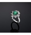 Chiara Ferragni Ring - Emerlad with White Cubic Zirconia and Green Heart-shaped Stone Size 16