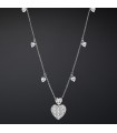 Chiara Ferragni Necklace - Silver Collection in 925% Silver with White Cubic Zirconia Heart and Pavé
