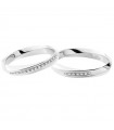 Polello Man's Wedding Ring in White Gold with Diamonds - 0