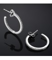 Chiara Ferragni - Silver Collection Open Hoop Earrings with White Cubic Zirconia