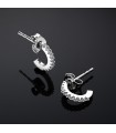 Chiara Ferragni Earrings - Silver Collection Open Hoop with White Cubic Zirconia Mini Size