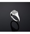 Chiara Ferragni Ring - Silver Collection 925% Silver Seal with Central Heart and Cubic Zirconia Pavé - Size 14