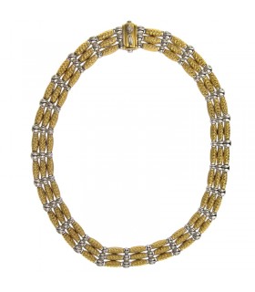 Collana Uomo in oro bianco 18k con diamanti 4 carati totali