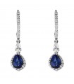 Crivelli Earrings - Pendants in 18k White Gold with Natural Diamonds and Sapphires 1.67 ct - 0
