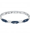 Bracciale Maserati da Uomo - Iconic in Acciaio 316L con Maglie Blu e Tridente Silver