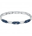 Maserati Men's Bracelet - Iconic in 316L Steel with Blue Links and Silver Trident