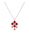 Rossoprezioso Necklace - Lady Like Cross Red Instinct with Pendant from Red Elements and Quartz - 0