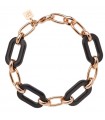 Bracciale Rossoprezioso - Chain Cage Black Velvet in Metallo Rosato con Elementi Neri