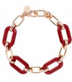 Bracciale Rossoprezioso - Chain Cage Red Instinct in Metallo Rosato con Elementi Rossi