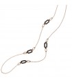 Collana Rossoprezioso - Chain Cage Black Velvet Lunga Rose Gold con Elementi Neri