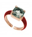 Anello Rossoprezioso - Over The Rainbow Red Instinct Rosso con Pietra Verde Misura 12-17,5