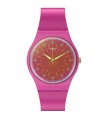 Swatch Watch - Holiday Collection Fantastic Fuchsia Only Time Pink 34mm with Engravings