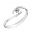 Davite&Delucchi Ring - Solitaire in 18k White Gold with Natural Diamond 0.05 ct - 0