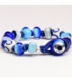 Bracciale Moi - Oceano con Perle in Vetro di Murano Blu e Bianco