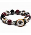 Moi Bracelet - Oros with Black and Red Murano Glass Pearls