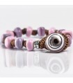 Moi Bracelet - Portugal with Pink and Purple Murano Glass Beads