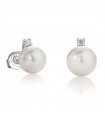 Coscia Earrings Akoya Pearls 8-8,5 mm - in White Gold with Diamonds - 0
