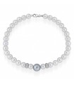 Lelune Bracelet - Princess with Gray Freshwater Pearls and Dotted 18K White Gold Elements - 0