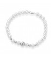 Lelune - Young Bracelet with 4.5-5mm Freshwater Pearls and 18k White Gold Spheres - 0