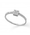 Buonocore Ring - Square Patch in 18k White Gold with Natural Diamonds 0.19 carats - 0