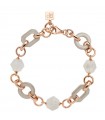 Rossoprezioso Choker - Mon Amour Glow Rose Gold with Gray Elements and White Labradorite