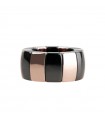 Roberto Demeglio Ring - Aura Domino in Polished Pink and Black Golden Ceramic - 0
