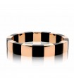 Roberto Demeglio Bracelet - Aura Domino in Pink and Black Satin Golden Ceramic - 0