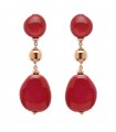 Rossoprezioso Earrings - Missouri Red Instinct Pendants with Red Elements and Nugget