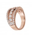 Anello Bronzallure da Donna - Altissima a Fascia Rose Gold con Triplo Filo di Cubic Zirconia Bianchi Misura 16