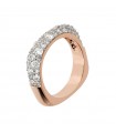 Bronzallure Ring for Woman - Altissima Riviera Rose Gold Squared with White Cubic Zirconia Size 16