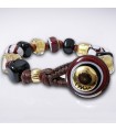 Moi Bracelet - Galanoro with Black Murano Glass Elements and 24 kt Yellow Gold Elements