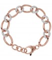 Bronzallure Bracelet for Women - Very High Chain with Polished Links Alternating with Cubic Zirconia Pavé Rondelle