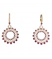 Orecchini Crivelli - Fantasia Pendenti in Oro Rosa 18 carati con Diamanti Naturali e Rubini