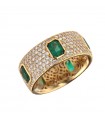 Crivelli Ring - 18k Rose Gold Band with Natural Diamonds and Emeralds - 0