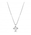 Lelune Diamonds Necklace - Point of Light Pendant in 18k White Gold with Natural Diamond 0.05 carats - 0