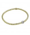 Chimento Bracelet - Stretch Spring in 18k Yellow Gold with Natural Diamonds 0.23 ct - 18 cm - 0
