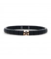 Roberto Demeglio Bracelet - Pura in Satin Black Ceramic with Letter A and Black Diamonds 0.07 ct - 0