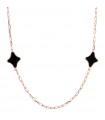 Bronzallure Necklace - Alba Rose Gold with Forzatina Chain and Black Onyx Stars