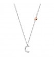 Buonocore Necklace - You Are in 18k White Gold with Letter C and Natural Diamonds 0.04 ct - 0