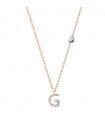 Buonocore Necklace - You Are in 18k Rose Gold with Letter G and Natural Diamonds 0.07 ct - 0