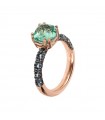 Anello Bronzallure - Preziosa Rose Gold con Prisma Gem Verde - Misura 16