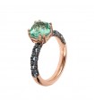 Bronzallure Ring - Precious Rose Gold with Green Gem Prism - Size 16