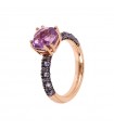 Anello Bronzallure - Preziosa Rose Gold con Prisma Gem Viola - Misura 12