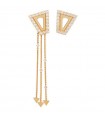 Valentina Ferragni - Matilde Asymmetric Gold Earrings with Letter 'V' and Dangling Triangles
